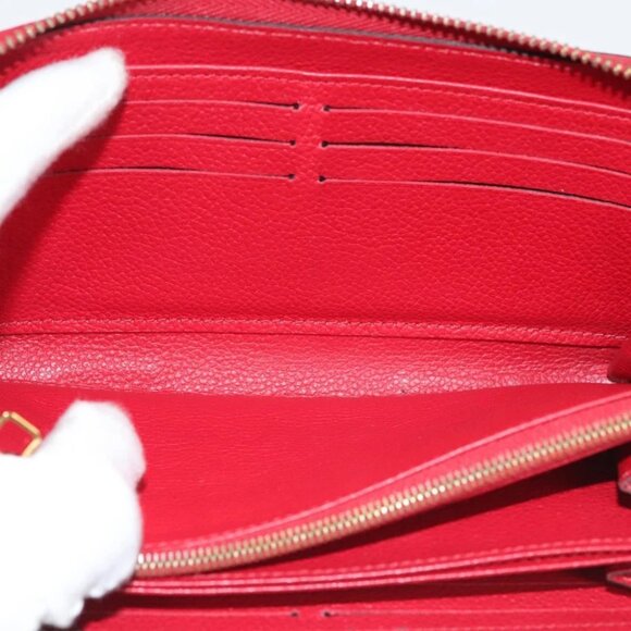 LOUIS VUITTON Monogram Empreinte Zippy Wallet Red M60737 LV Auth - Picture 4 of 12